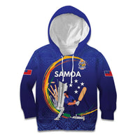 Custom Cricket Samoa East Asia-Pacific Kid Hoodie Samoa Storming the Limits LT9 Hoodie Blue - Polynesian Pride