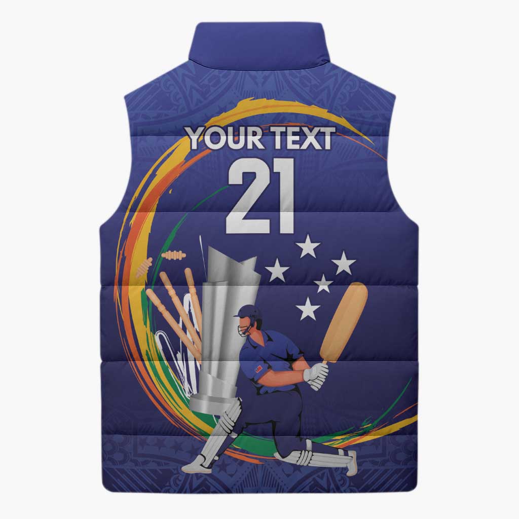 Custom Cricket Samoa East Asia-Pacific Sleeveless Puffer Jacket Samoa Storming the Limits - Polynesian Pride