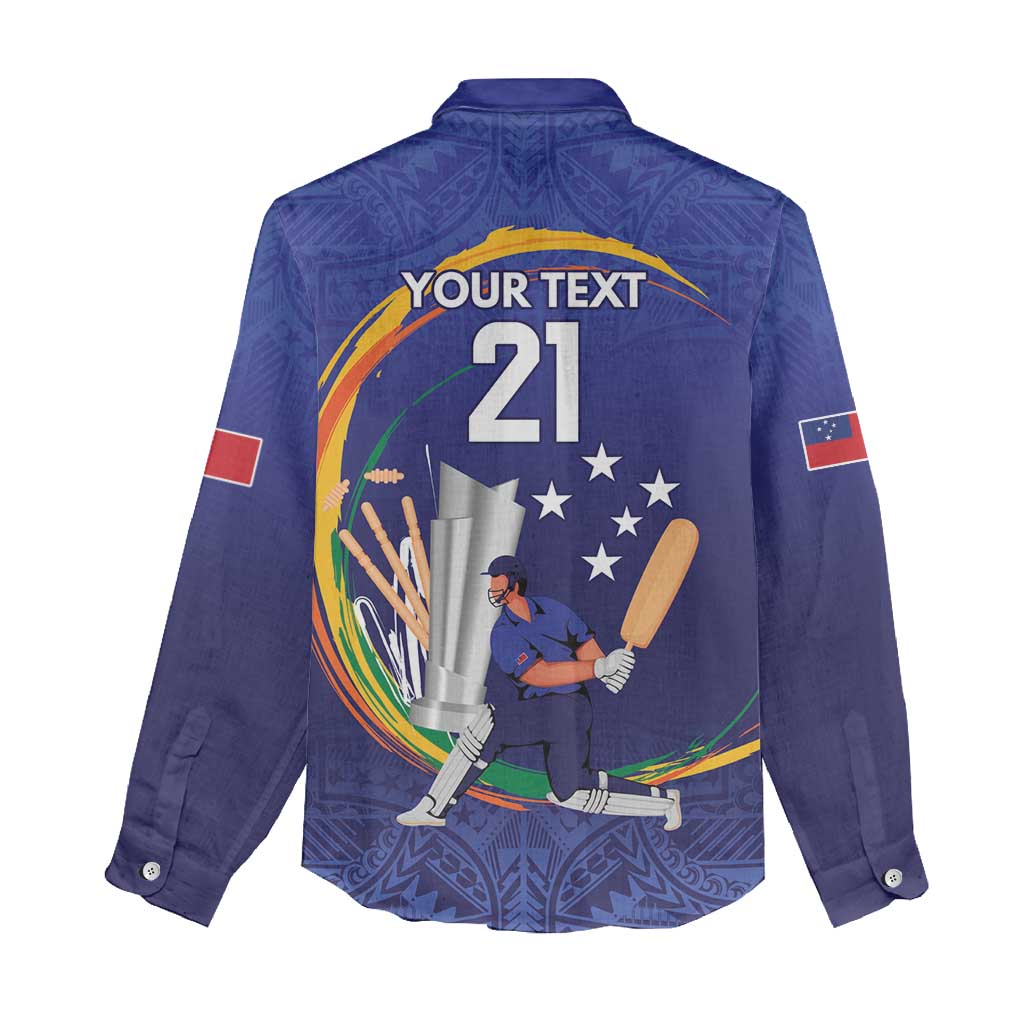 Custom Cricket Samoa East Asia-Pacific Women Casual Shirt Samoa Storming the Limits - Polynesian Pride