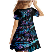 Personalised Polynesia Ribbon Butterflies Family Matching Mermaid Dress and Hawaiian Shirt Silver Fern Breast Cancer With Papua Shell Pattern LT9 - Polynesian Pride