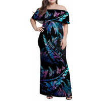 Personalised Polynesia Ribbon Butterflies Family Matching Off Shoulder Maxi Dress and Hawaiian Shirt Silver Fern Breast Cancer With Papua Shell Pattern LT9 Dad's Shirt - Long Sleeve Black - Polynesian Pride