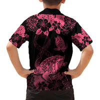personalised-polynesian-turtle-ribbon-kid-hawaiian-shirt-think-pink-breast-cancer-with-pacific-hibiscus