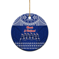 Toa Samoa Christmas Ceramic Ornament Samoa Siva Tau Manuia Le Kerisimasi Blue Vibe LT9 - Polynesian Pride