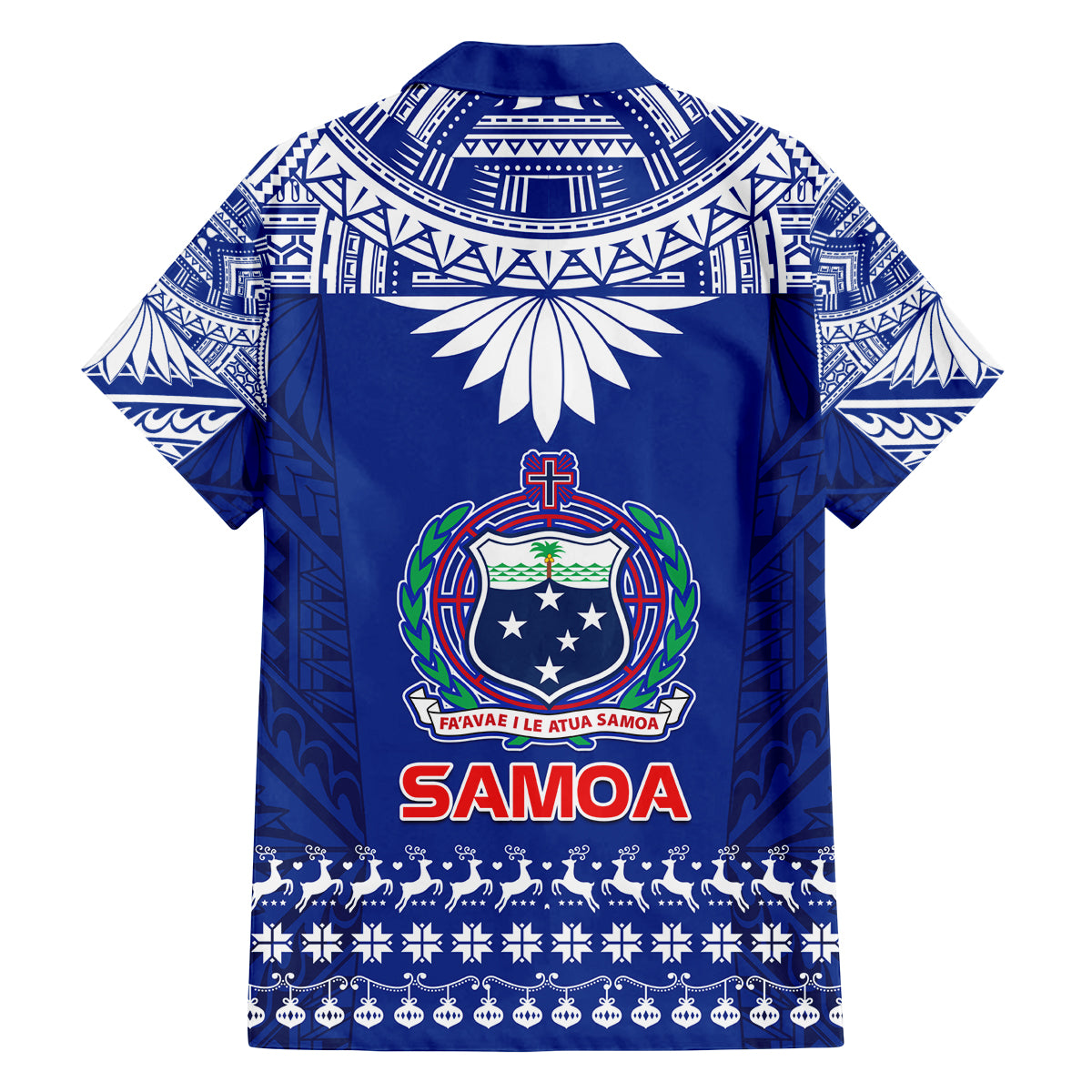 Toa Samoa Christmas Family Matching Summer Maxi Dress and Hawaiian Shirt Samoa Siva Tau Manuia Le Kerisimasi Blue Vibe LT9 - Polynesian Pride