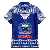 Toa Samoa Christmas Family Matching Tank Maxi Dress and Hawaiian Shirt Samoa Siva Tau Manuia Le Kerisimasi Blue Vibe LT9 - Polynesian Pride
