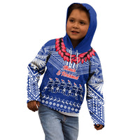 Toa Samoa Christmas Kid Hoodie Samoa Siva Tau Manuia Le Kerisimasi Blue Vibe LT9 - Polynesian Pride
