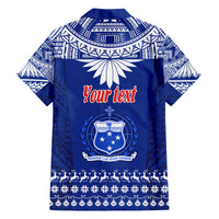 Personalised Toa Samoa Christmas Family Matching Off Shoulder Long Sleeve Dress and Hawaiian Shirt Samoa Siva Tau Manuia Le Kerisimasi Blue Vibe LT9 - Polynesian Pride