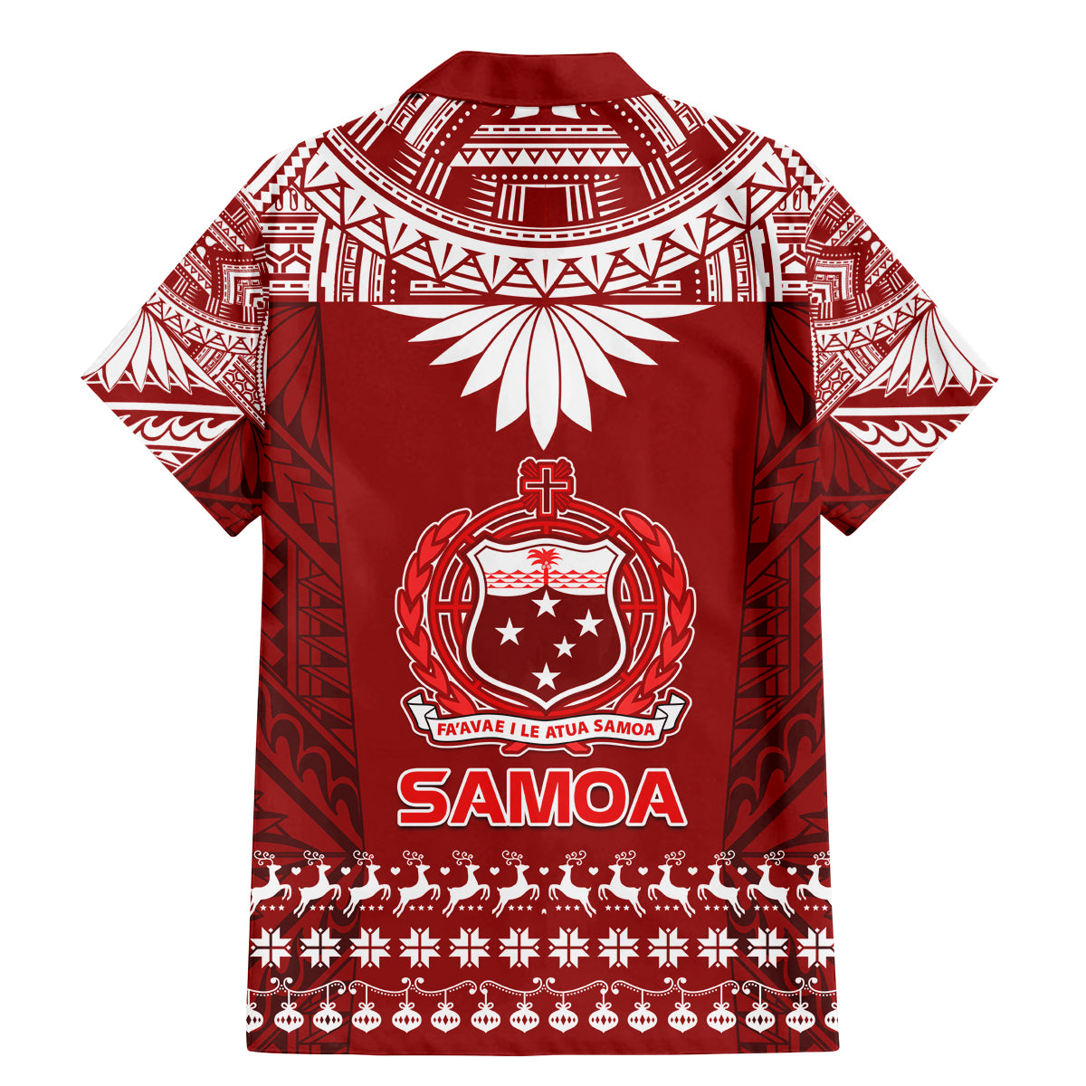 Toa Samoa Christmas Family Matching Mermaid Dress and Hawaiian Shirt Samoa Siva Tau Manuia Le Kerisimasi Red Vibe LT9 - Polynesian Pride