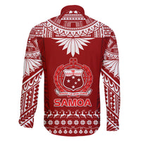 Toa Samoa Christmas Family Matching Short Sleeve Bodycon Dress and Hawaiian Shirt Samoa Siva Tau Manuia Le Kerisimasi Red Vibe LT9 - Polynesian Pride