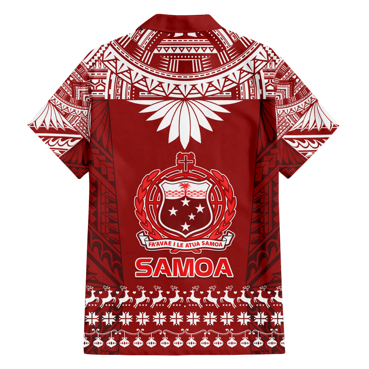 Toa Samoa Christmas Family Matching Tank Maxi Dress and Hawaiian Shirt Samoa Siva Tau Manuia Le Kerisimasi Red Vibe LT9 - Polynesian Pride