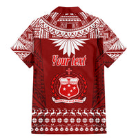 Personalised Toa Samoa Christmas Family Matching Mermaid Dress and Hawaiian Shirt Samoa Siva Tau Manuia Le Kerisimasi Red Vibe LT9 - Polynesian Pride