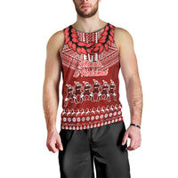 Personalised Toa Samoa Christmas Men Tank Top Samoa Siva Tau Manuia Le Kerisimasi Red Vibe LT9 - Polynesian Pride