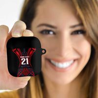 Custom New Zealand AirPods Case Maori Kiwiana Pattern Tukutuku Motif