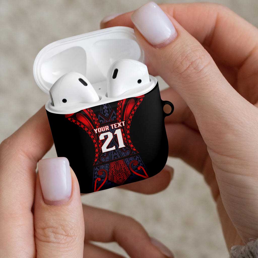 Custom New Zealand AirPods Case Maori Kiwiana Pattern Tukutuku Motif