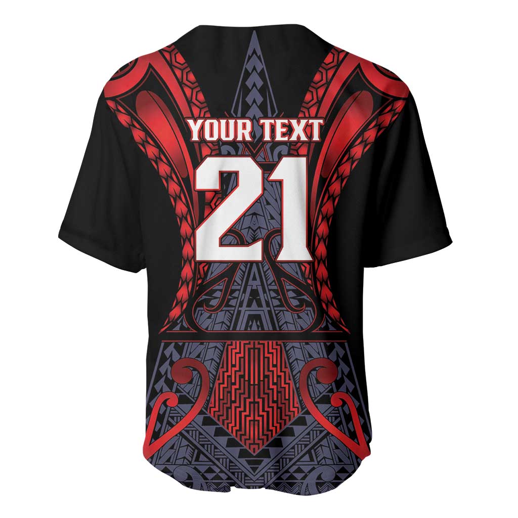 Custom New Zealand Baseball Jersey Maori Kiwiana Pattern Tukutuku Motif