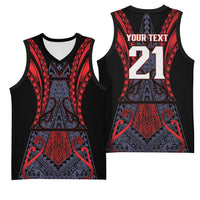Custom New Zealand Basketball Jersey Maori Kiwiana Pattern Tukutuku Motif LT9 - Polynesian Pride