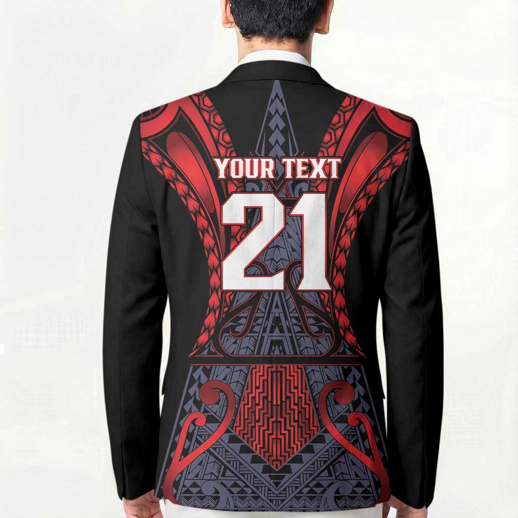 Custom New Zealand Blazer Maori Kiwiana Pattern Tukutuku Motif