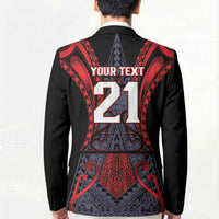 Custom New Zealand Blazer Maori Kiwiana Pattern Tukutuku Motif