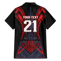 Custom New Zealand Family Matching Off Shoulder Short Dress and Hawaiian Shirt Maori Kiwiana Pattern Tukutuku Motif LT9 - Polynesian Pride