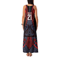Custom New Zealand Family Matching Tank Maxi Dress and Hawaiian Shirt Maori Kiwiana Pattern Tukutuku Motif LT9 - Polynesian Pride