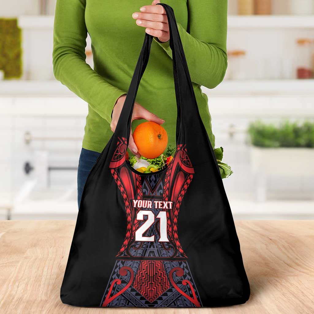 Custom New Zealand Grocery Bag Maori Kiwiana Pattern Tukutuku Motif