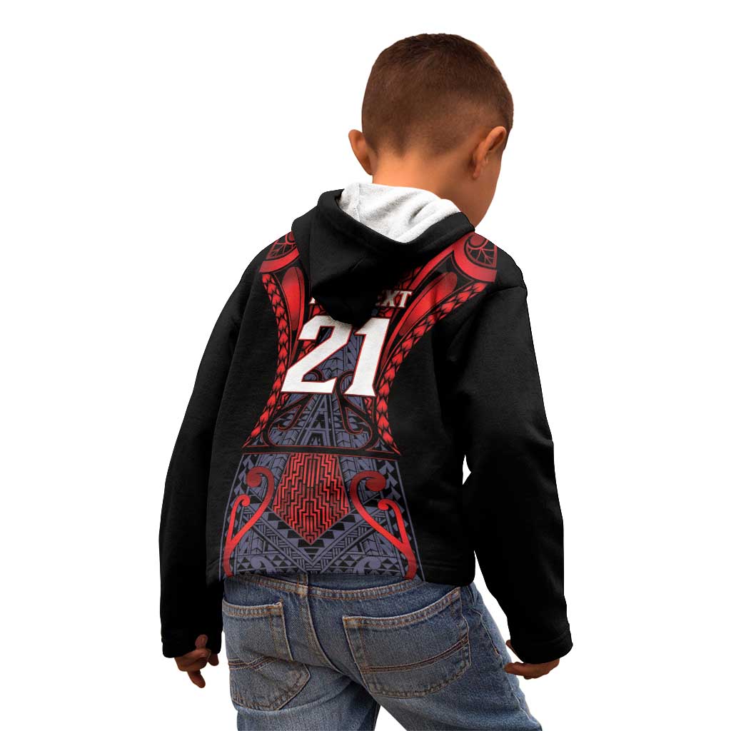 Custom New Zealand Kid Hoodie Maori Kiwiana Pattern Tukutuku Motif LT9 - Polynesian Pride