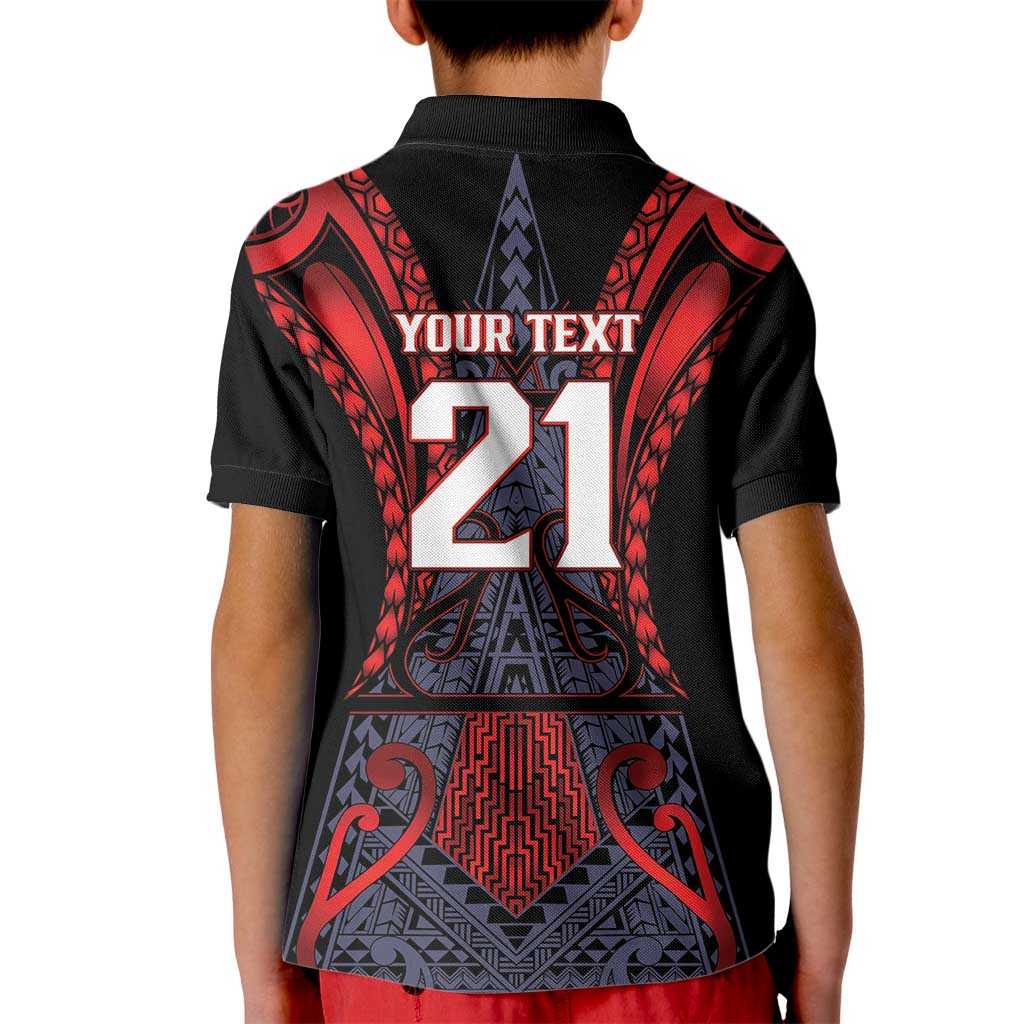 Custom New Zealand Kid Polo Shirt Maori Kiwiana Pattern Tukutuku Motif LT9 - Polynesian Pride