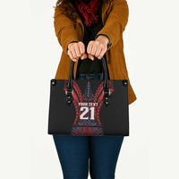 Custom New Zealand Leather Bag Maori Kiwiana Pattern Tukutuku Motif LT9 - Polynesian Pride