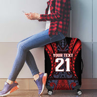 Custom New Zealand Luggage Cover Maori Kiwiana Pattern Tukutuku Motif