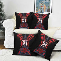 Custom New Zealand Pillow Cover Maori Kiwiana Pattern Tukutuku Motif