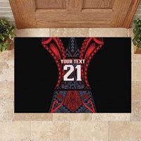 Custom New Zealand Rubber Doormat Maori Kiwiana Pattern Tukutuku Motif