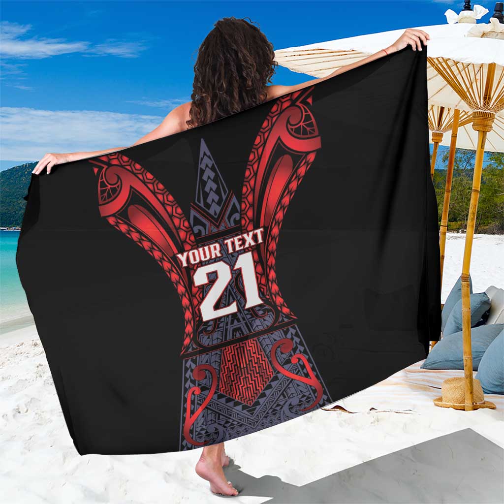 Custom New Zealand Sarong Maori Kiwiana Pattern Tukutuku Motif LT9 One Size 44 x 66 inches Red - Polynesian Pride