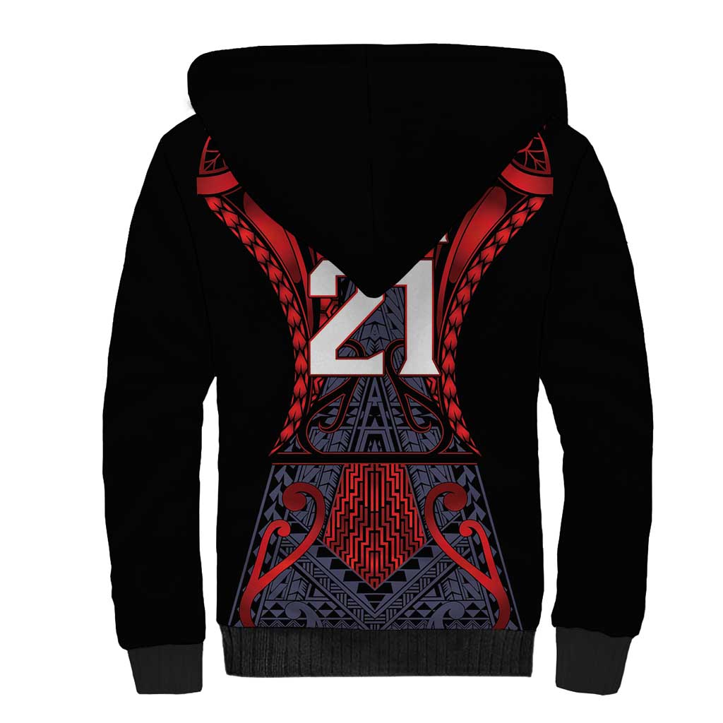 Custom New Zealand Sherpa Hoodie Maori Kiwiana Pattern Tukutuku Motif LT9 - Polynesian Pride