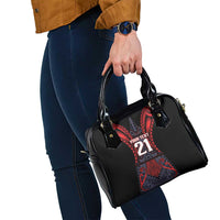 Custom New Zealand Shoulder Handbag Maori Kiwiana Pattern Tukutuku Motif