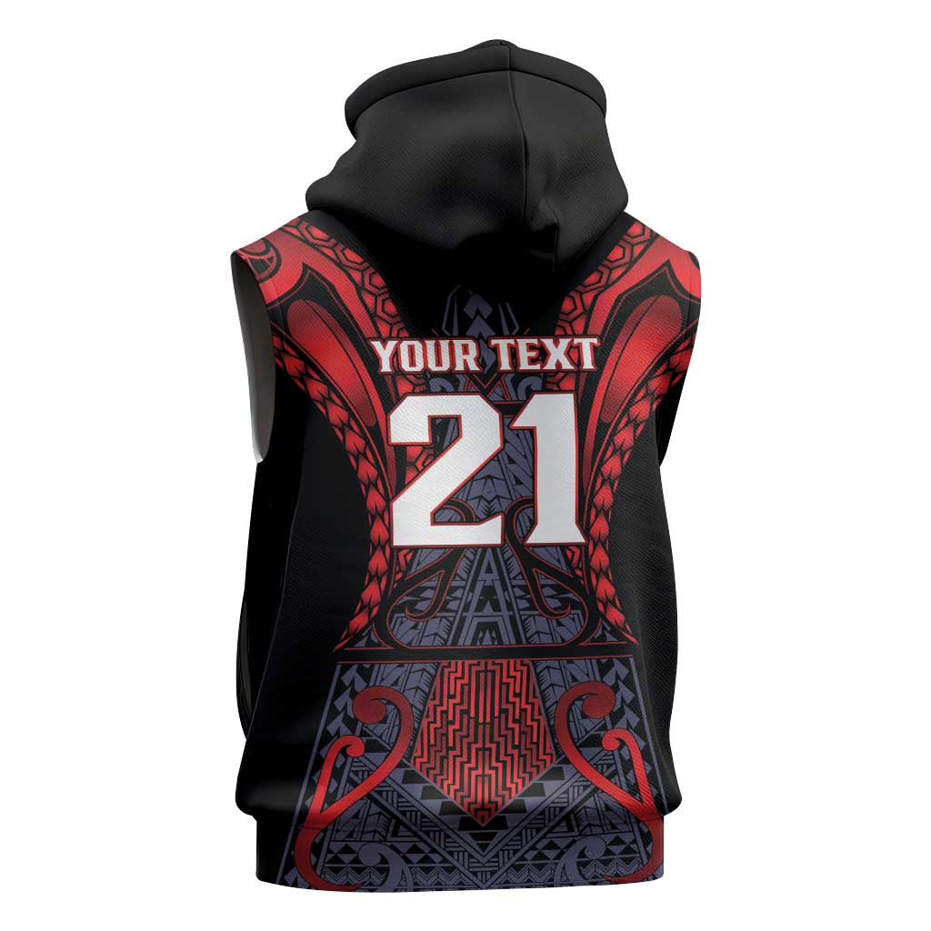 Custom New Zealand Sleeveless Hoodie Maori Kiwiana Pattern Tukutuku Motif LT9 - Polynesian Pride