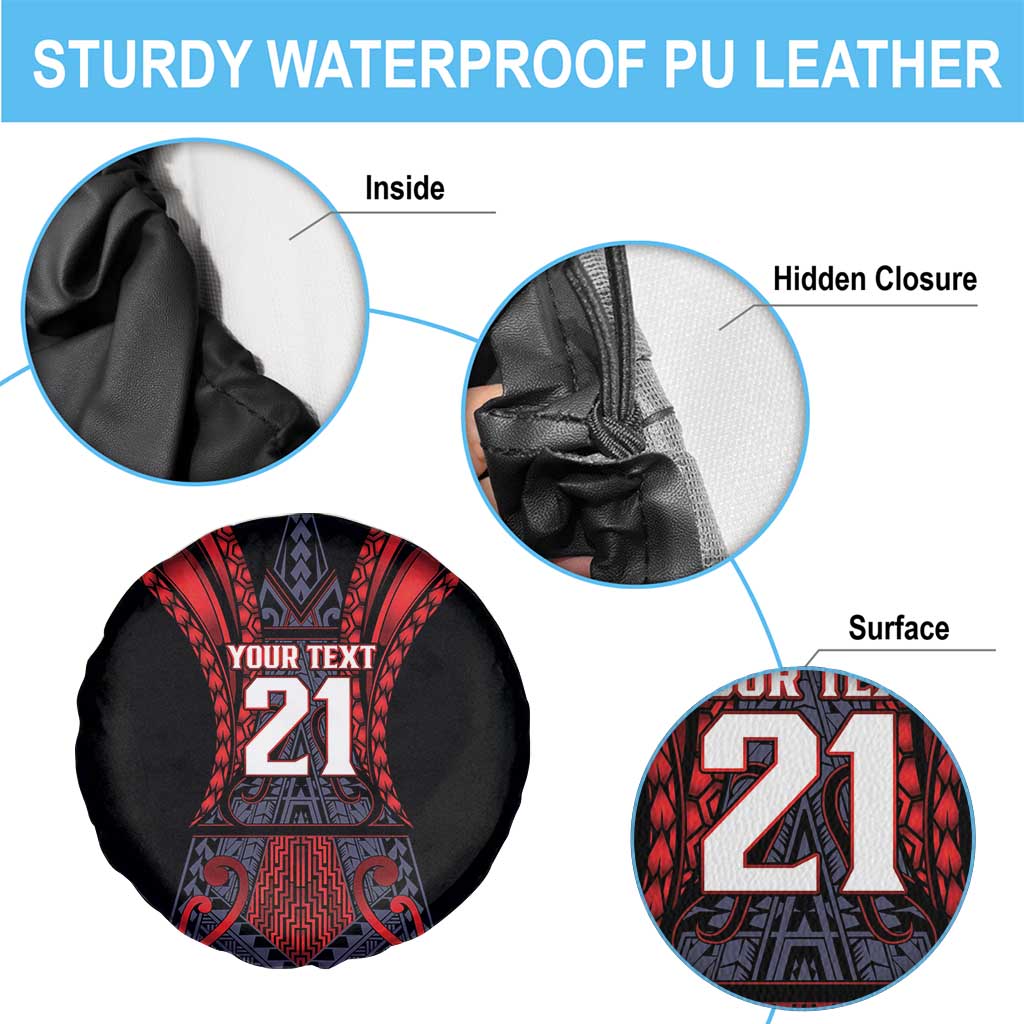 Custom New Zealand Spare Tire Cover Maori Kiwiana Pattern Tukutuku Motif LT9 - Polynesian Pride