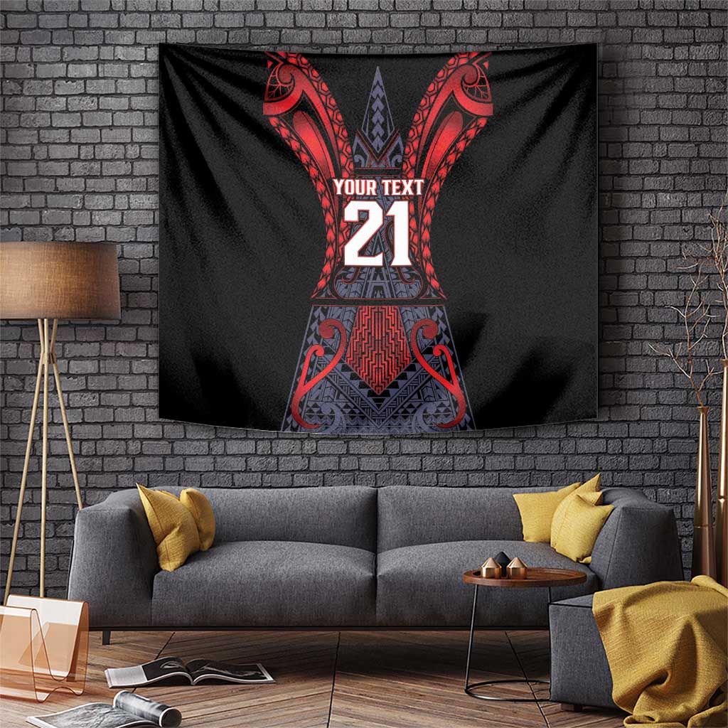 Custom New Zealand Tapestry Maori Kiwiana Pattern Tukutuku Motif LT9 Red - Polynesian Pride