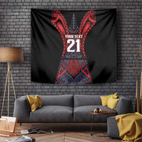 Custom New Zealand Tapestry Maori Kiwiana Pattern Tukutuku Motif LT9 Red - Polynesian Pride