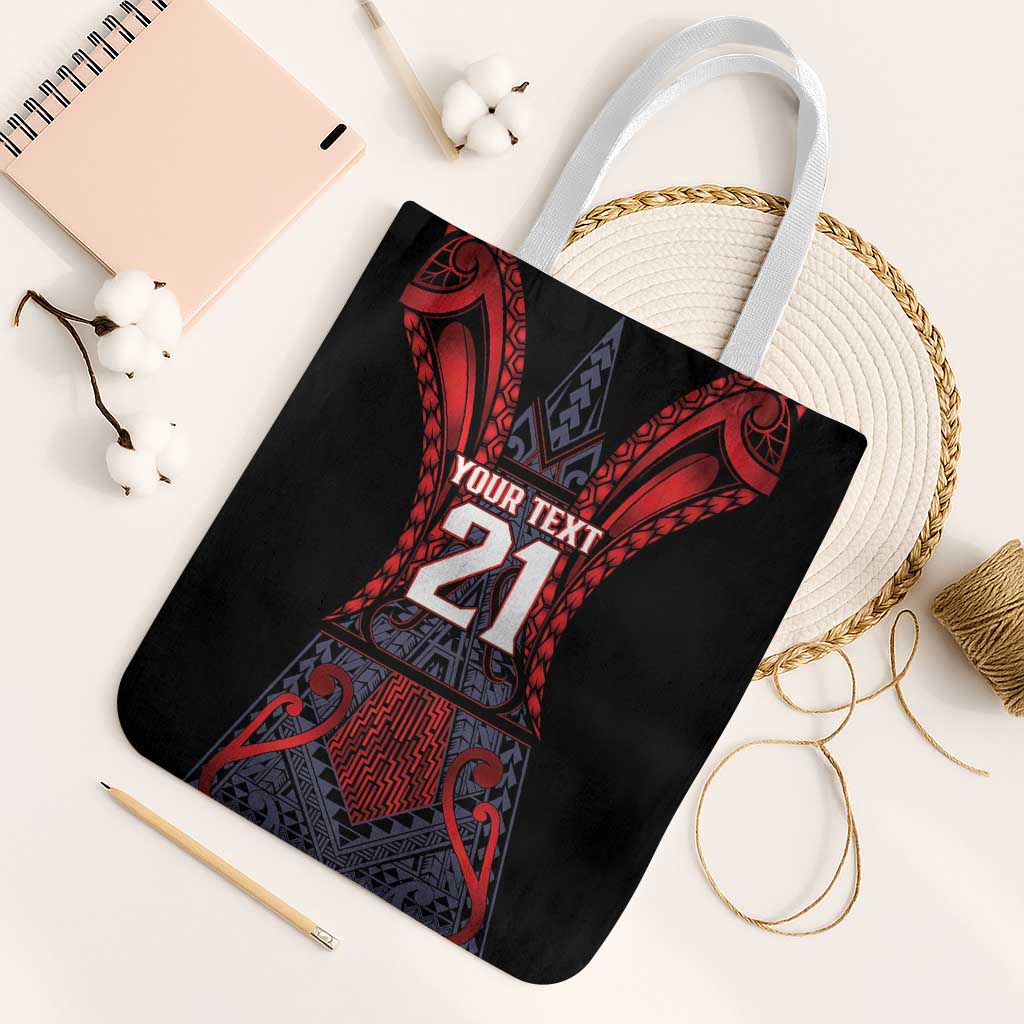 Custom New Zealand Tote Bag Maori Kiwiana Pattern Tukutuku Motif