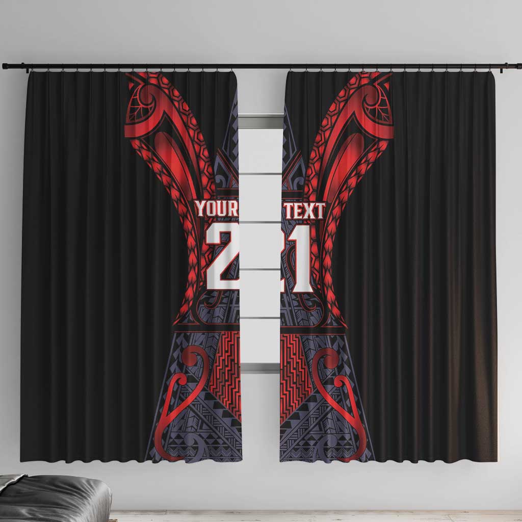 Custom New Zealand Window Curtain Maori Kiwiana Pattern Tukutuku Motif