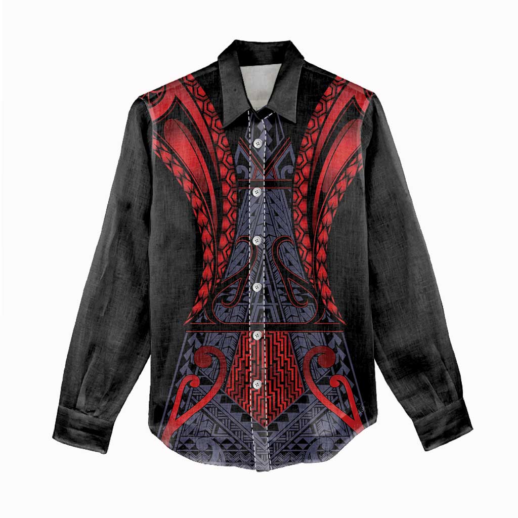 Custom New Zealand Women Casual Shirt Maori Kiwiana Pattern Tukutuku Motif LT9 - Polynesian Pride