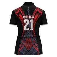 Custom New Zealand Women Polo Shirt Maori Kiwiana Pattern Tukutuku Motif LT9 - Polynesian Pride