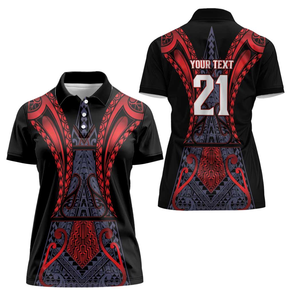 Custom New Zealand Women Polo Shirt Maori Kiwiana Pattern Tukutuku Motif LT9 - Polynesian Pride