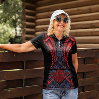 Custom New Zealand Women Polo Shirt Maori Kiwiana Pattern Tukutuku Motif LT9 - Polynesian Pride