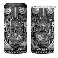 Custom New Zealand Taiaha Maori 4 in 1 Can Cooler Tumbler Kiwikiwi Minimalist Silver Fern Tukutuku Motif LT9 One Size: 16 oz White - Polynesian Pride