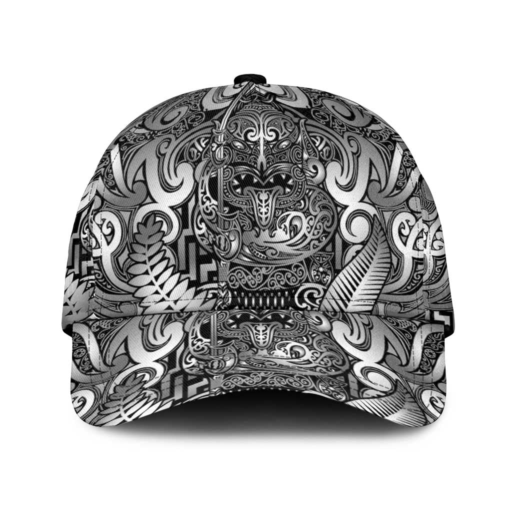 New Zealand Taiaha Maori Classic Cap Kiwikiwi Minimalist Silver Fern Tukutuku Motif