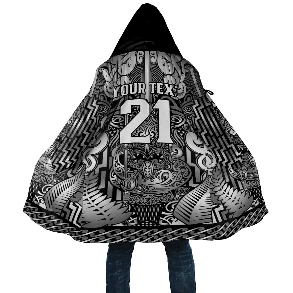 Custom New Zealand Taiaha Maori Cloak Kiwikiwi Minimalist Silver Fern Tukutuku Motif LT9 Unisex White - Polynesian Pride