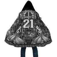 Custom New Zealand Taiaha Maori Cloak Kiwikiwi Minimalist Silver Fern Tukutuku Motif LT9 Unisex White - Polynesian Pride