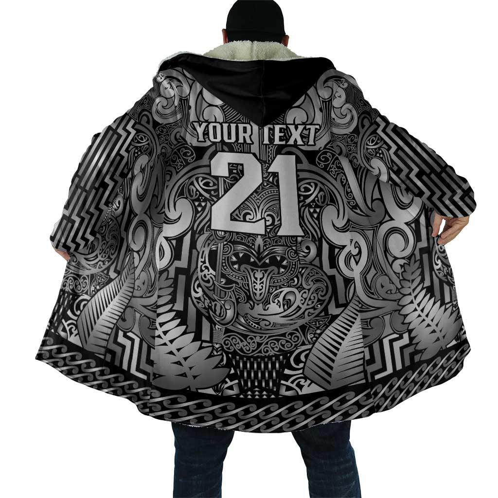 Custom New Zealand Taiaha Maori Cloak Kiwikiwi Minimalist Silver Fern Tukutuku Motif LT9 - Polynesian Pride