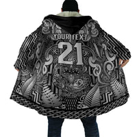 Custom New Zealand Taiaha Maori Cloak Kiwikiwi Minimalist Silver Fern Tukutuku Motif LT9 - Polynesian Pride